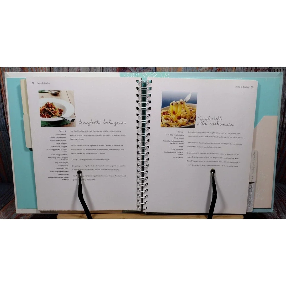 Love Food My Recipe Keeper Organizer Binder Journal with Tabs and Pockets‎ Blue